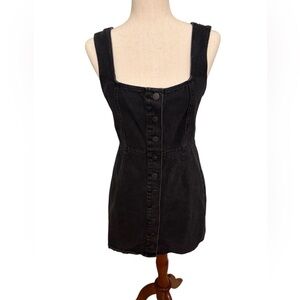 Urban Outfitters | Black Denim Jumper Dress | Sz 8